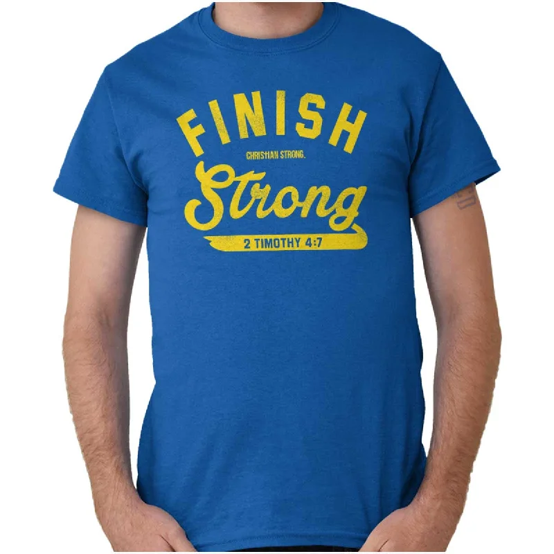 Finish Strong Scripture T Shirt Refined Men's Velvet