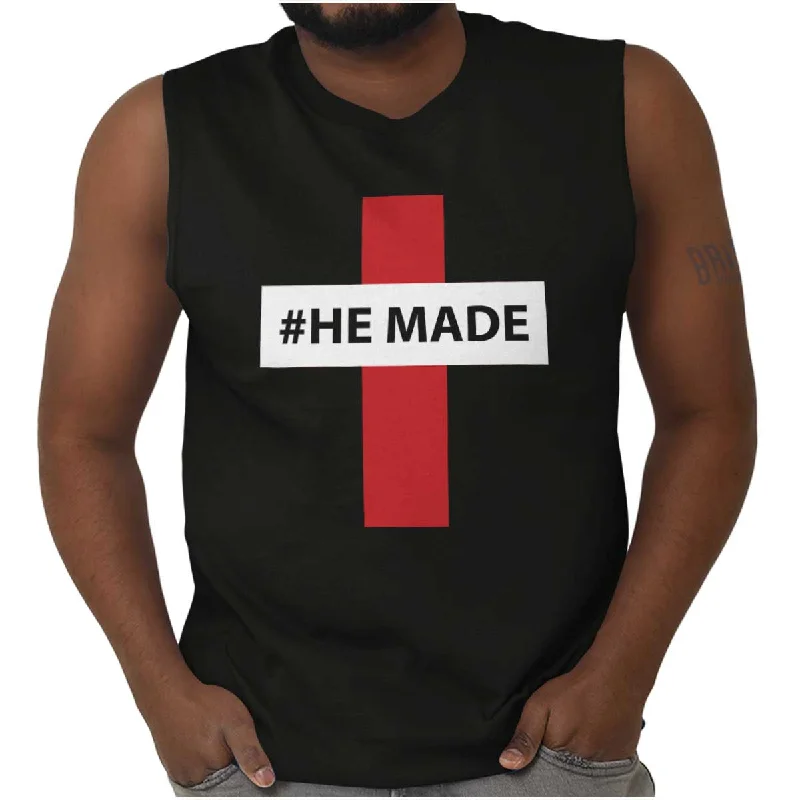 Hashtag Religious Sleeveless T Shirt Casual Men's Loose