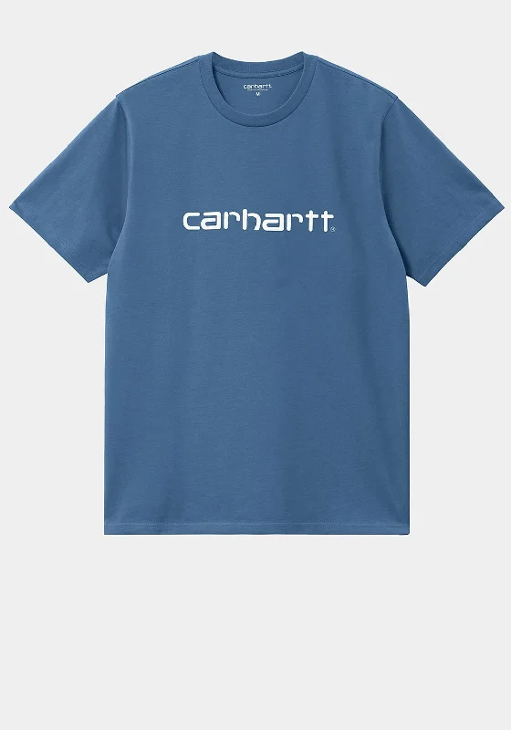 Carhartt WIP Script T-Shirt, Sorrent & White Polished Men's Silk