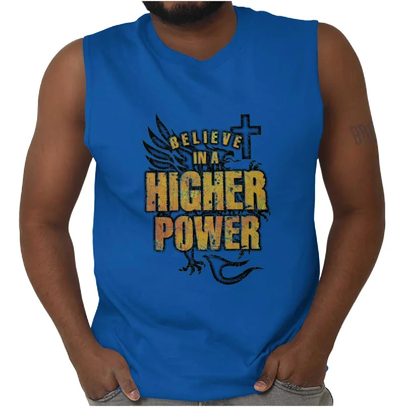 Believe In A Higher Power Sleeveless T-Shirt Artistic Men's Hand