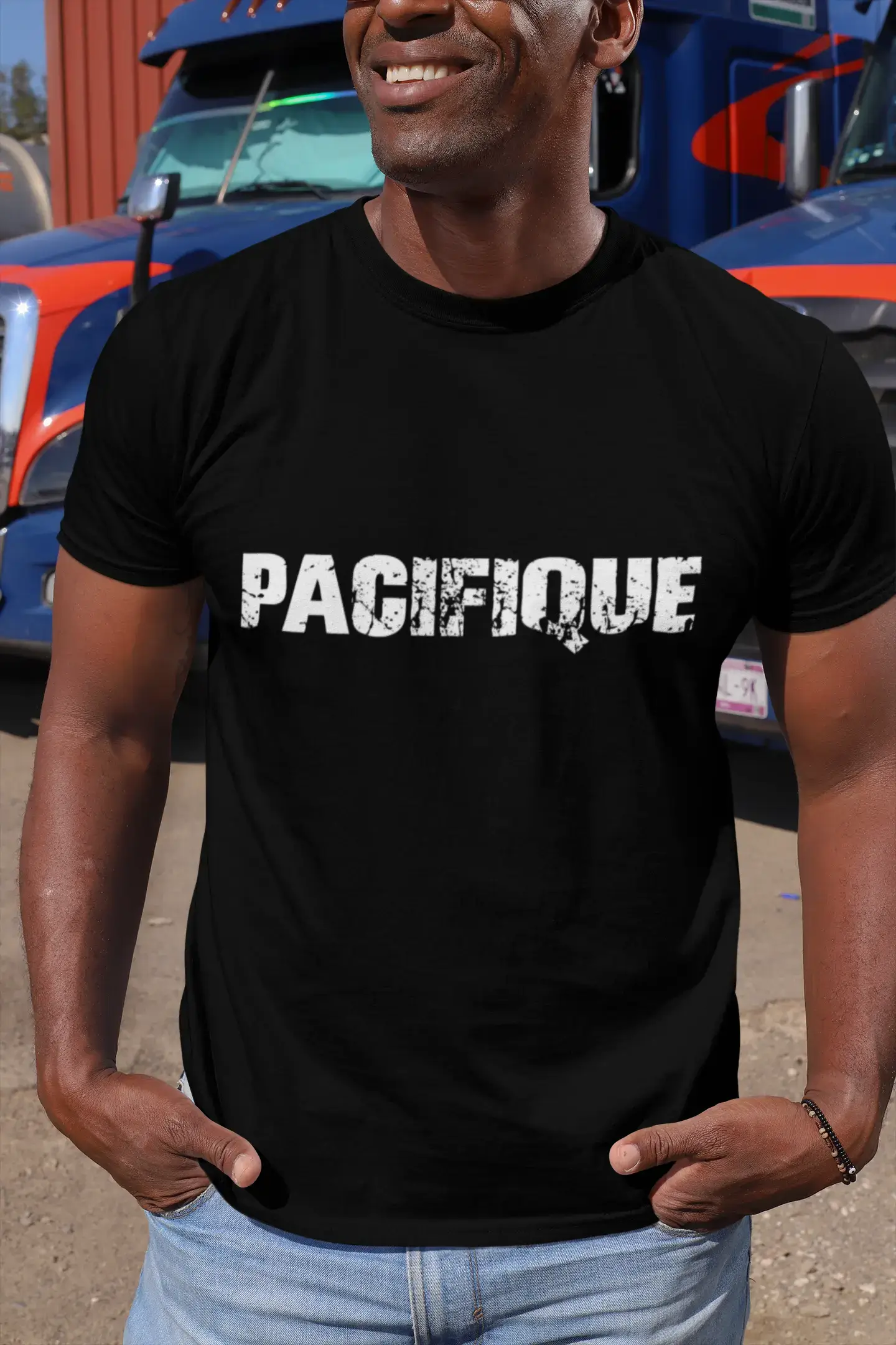 pacifique Men's T shirt Black Birthday Gift 00549 Modern Men's Tech