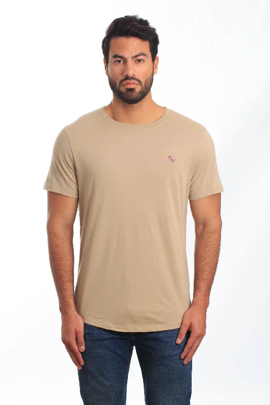 Mens Sand T-Shirt Tee-123 Polished Men's Silk