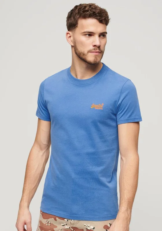 Superdry Essential Logo Embroidered T-Shirt, Monaco Blue Luxurious Men's High