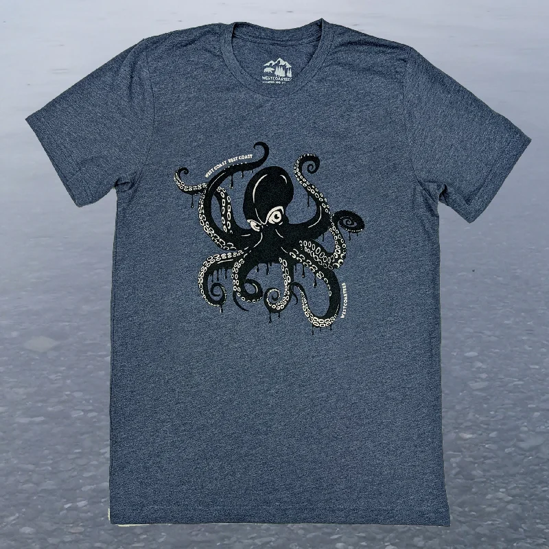 Adult Unisex Giant Pacific Octopus Graphic Tee Minimalist Men's Casual 