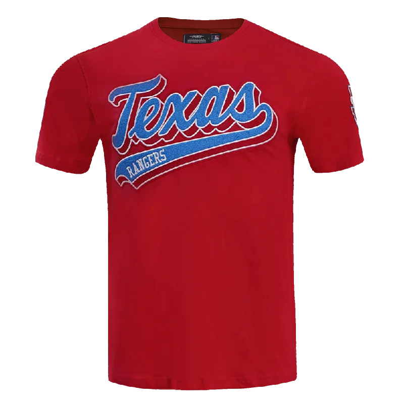 MLB TEXAS RANGERS SCRIPT TAIL MEN'S TOPS (RED) Cool Men's Skate