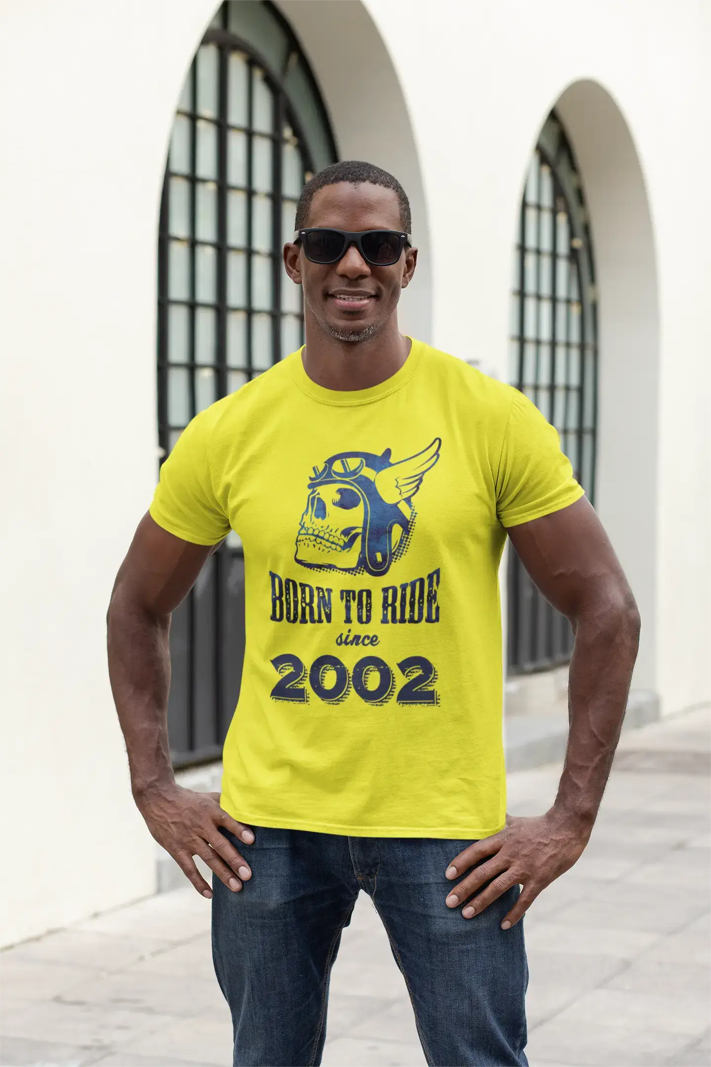 2002, Born to Ride Since 2002 Men's T-shirt Lemon Birthday Gift 00496 Tailored