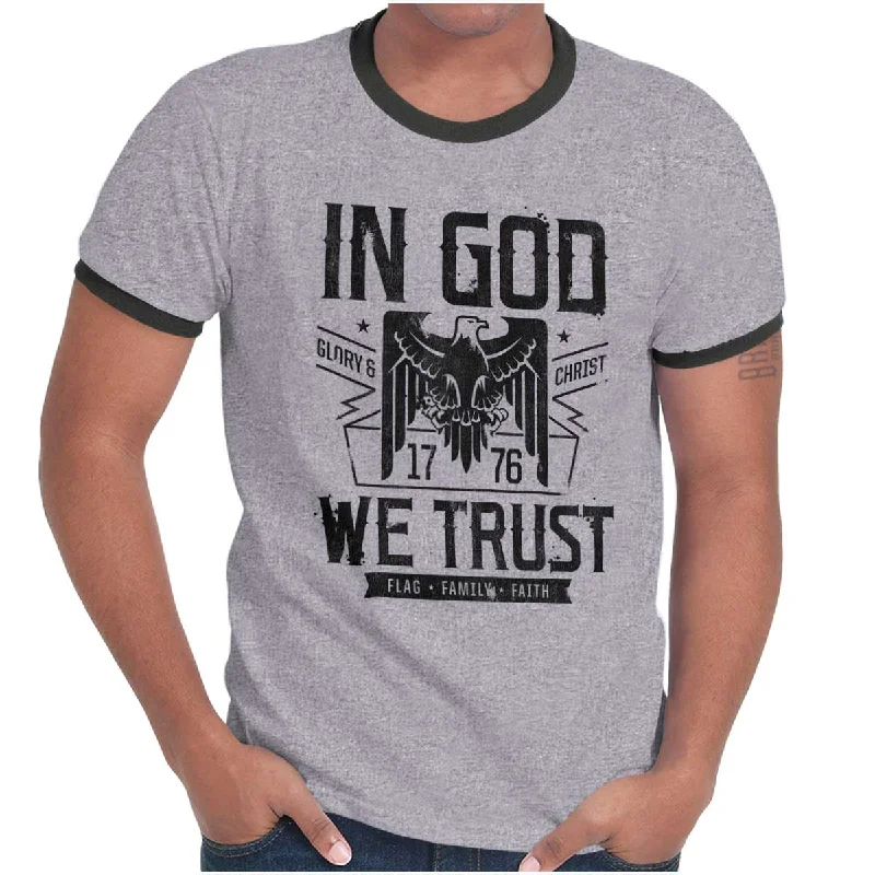 In God We Trust Ringer T-Shirt Practical Men's Multi