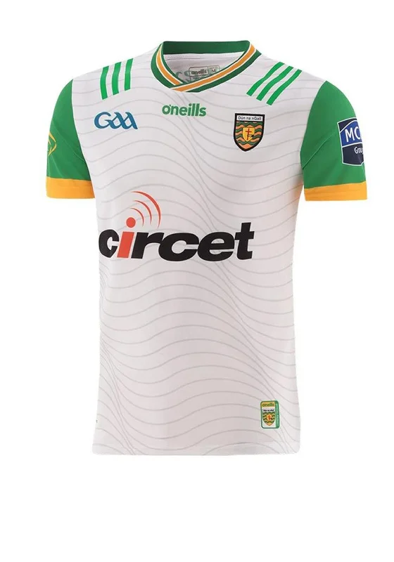 O’Neills Donegal GAA Adult 2024 Tight Fit Away Jersey, White Sophisticated Men's French