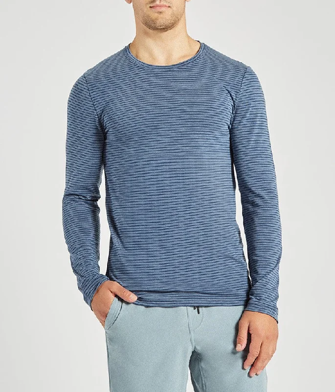 Transcend Long Sleeve Striped Tee Cool Men's Distressed