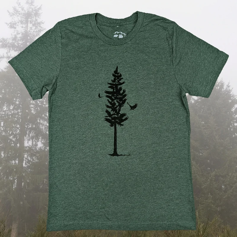 Adult Unisex Eagle Pine Graphic Tee Elegant Men's Cashmere