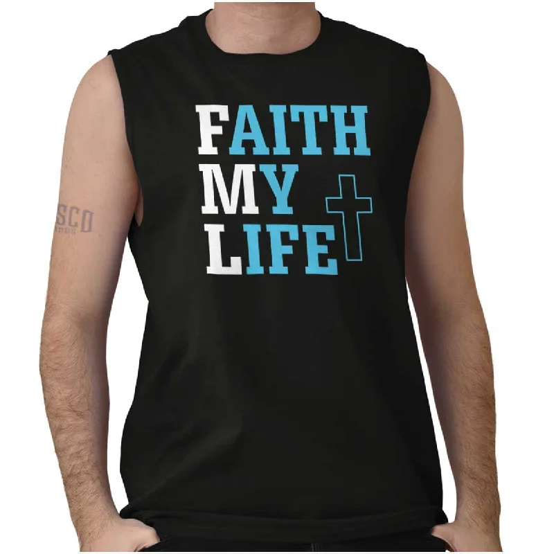 Faith My Life Sleeveless T Shirt Beach