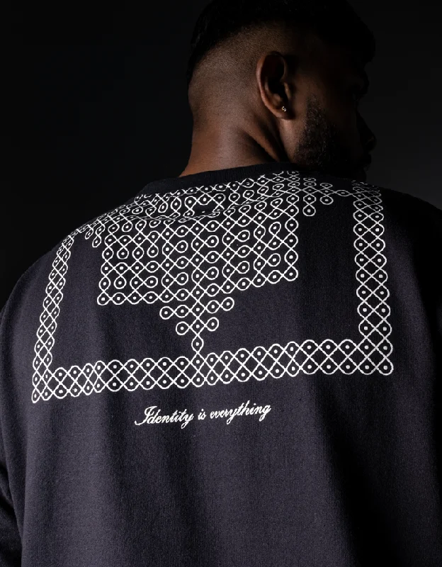 Kolam | Identity is everything | Oversized | Black Traditional Men's Country