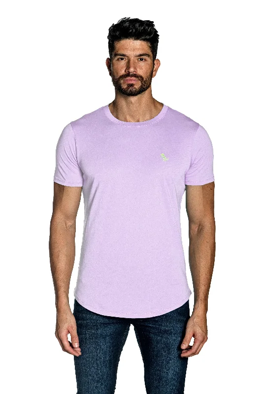 Lavender Mens Tee Dinosaur Embroidery TEE-72 Casual Men's Loose