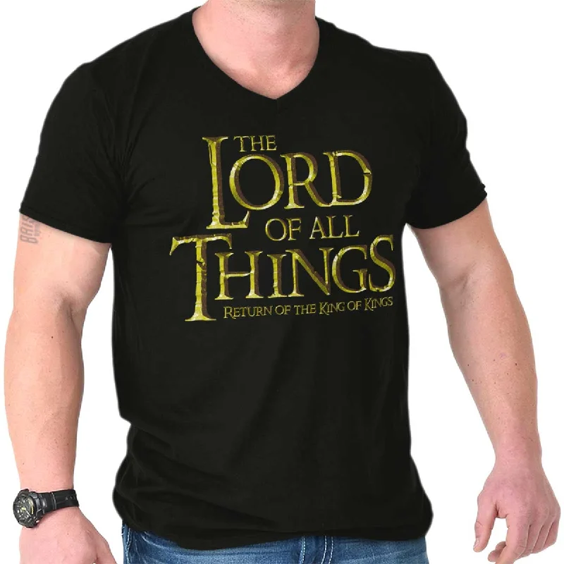 Lord of all Things V-Neck T-Shirt Traditional Men's Country