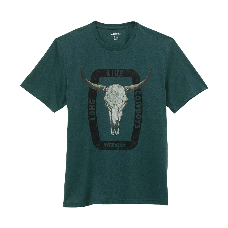 MENS GREEN LONG LIVE COWBOYS TEE Sleek Men's Metallic