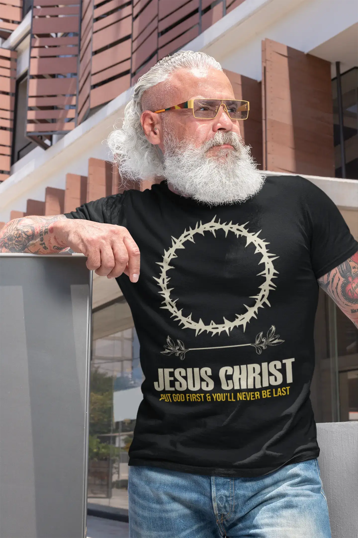 ULTRABASIC Men's Religious T-Shirt Jesus Christ - Bible Christ Shirt Casual Men's Loose