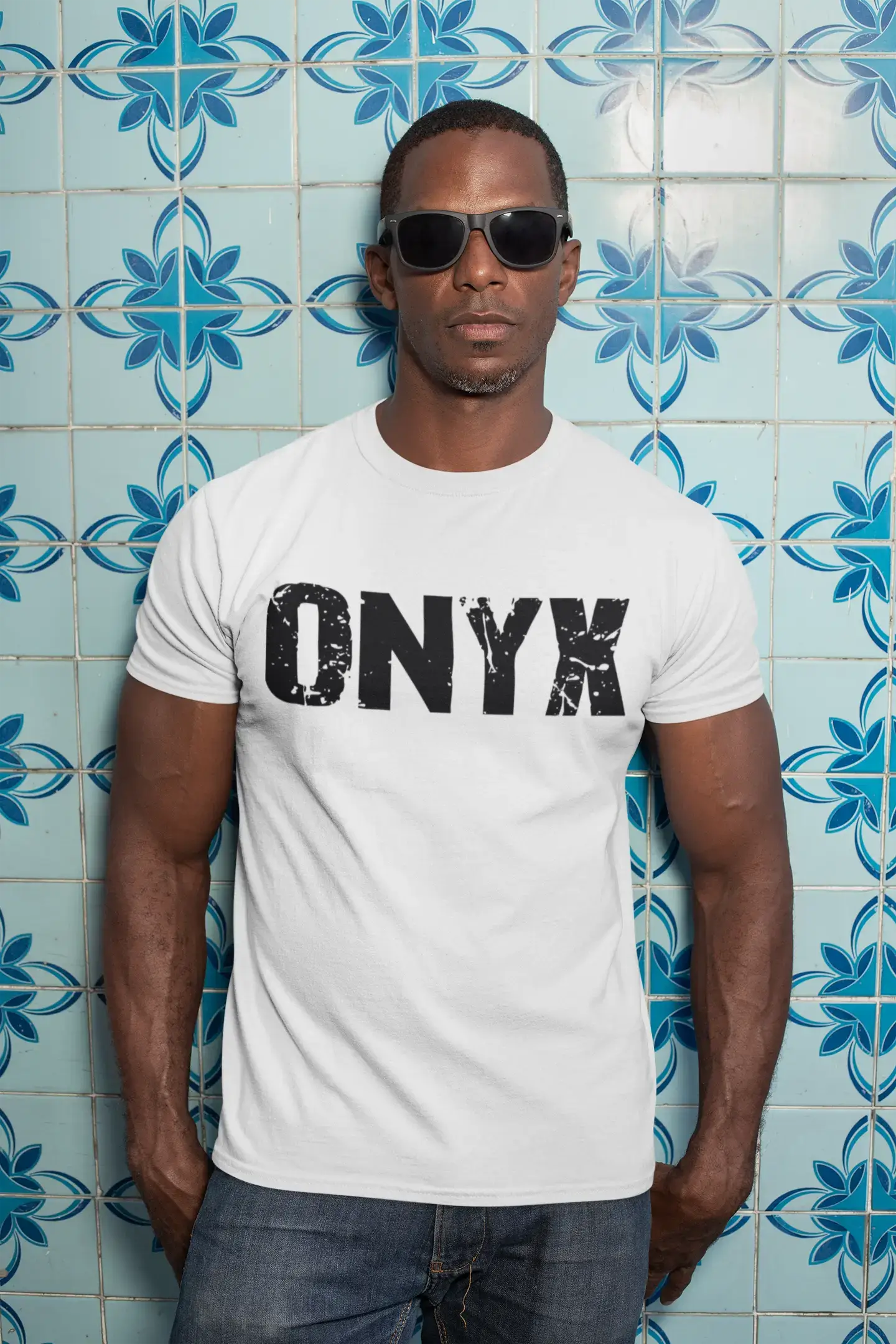 Men's Tee Shirt Vintage T shirt Onyx X-Small White 00560 Sporty Men's Athleisure 