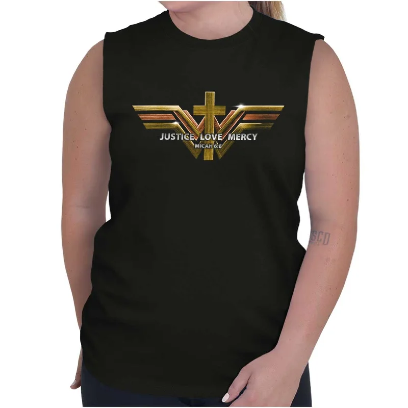 Justice Love Mercy Sleeveless T-Shirt Athletic Men's Compression