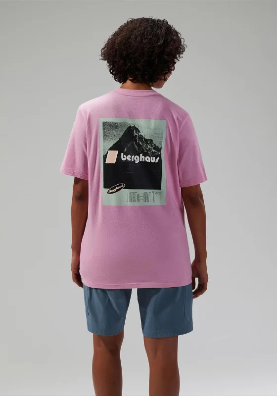 Berghaus Unisex Natural Grit Logo T-Shirt, Pink Lumberjack