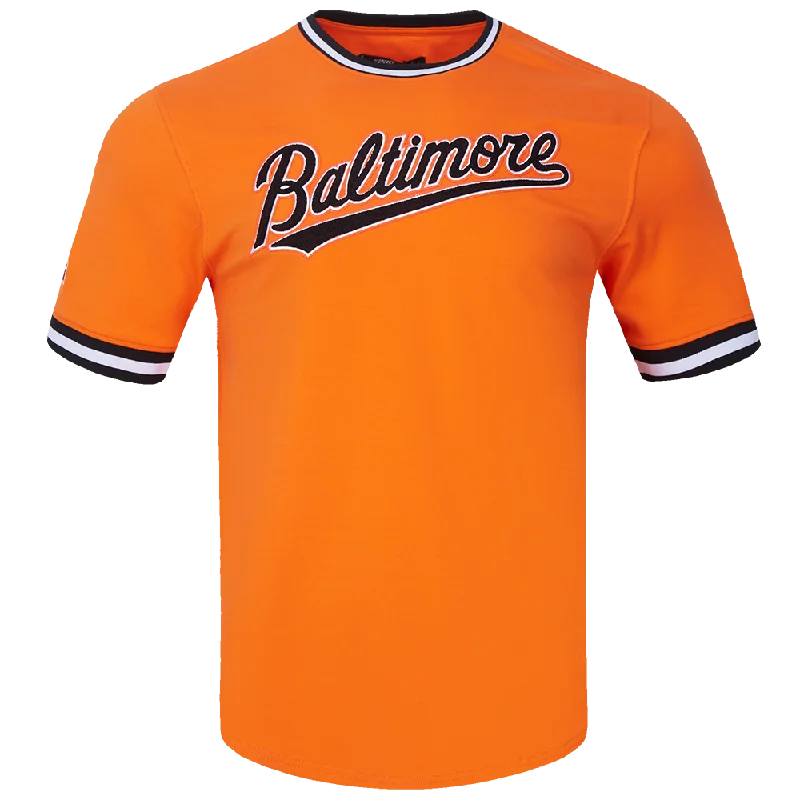 MLB BALTIMORE ORIOLES CLASSIC CHENILLE MEN'S DOUBLE KNIT TOP (ORANGE) Earthy Men's Sustainable 