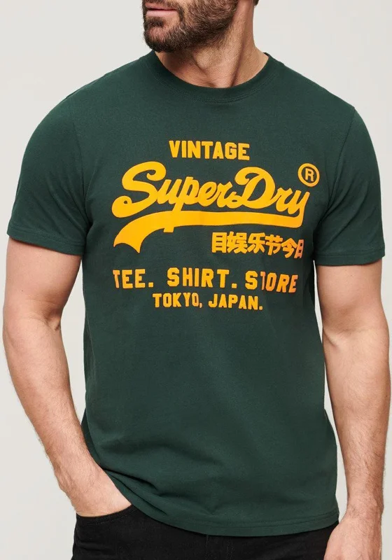 Superdry Neon Vintage Logo T-Shirt, Enamel Green Classic Men's Pin