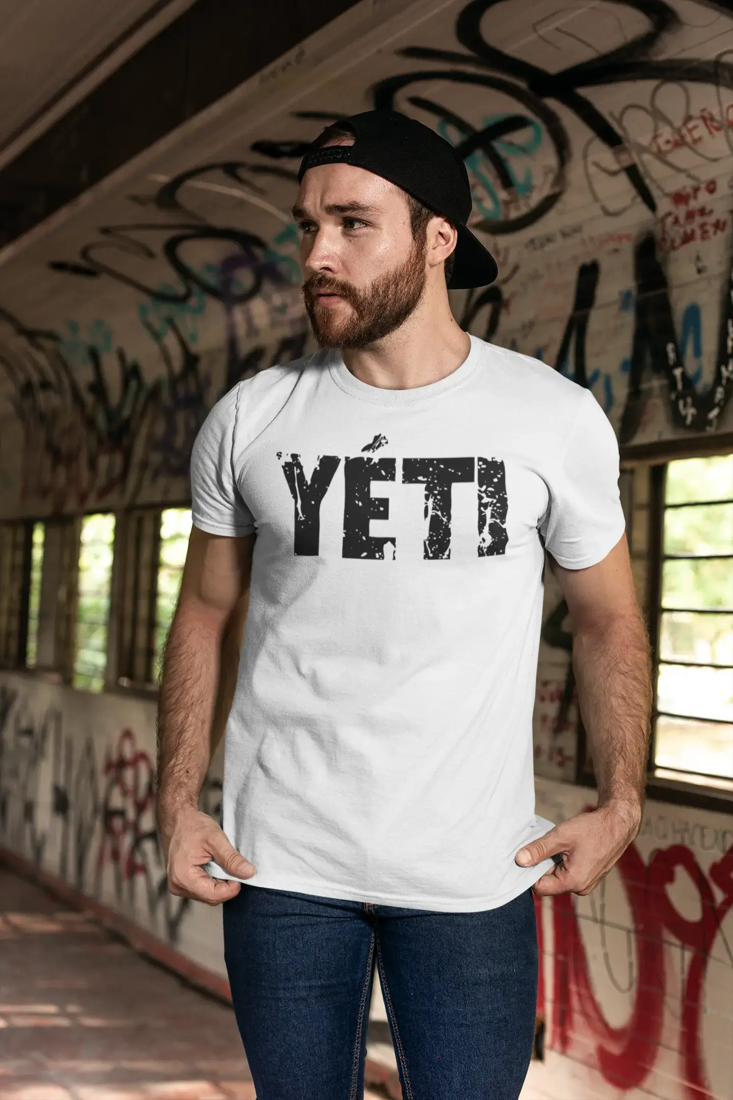 Men's Tee Shirt Vintage T shirt YÈti X-Small White 00560 Lumberjack